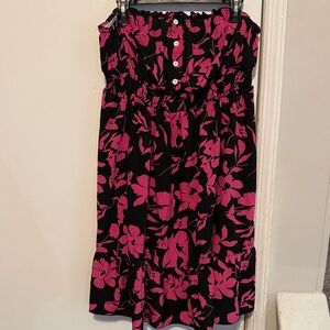 SHEIN Black and Pink Floral Dress